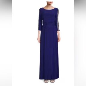 Elegant Blue Long Sleeve Dress